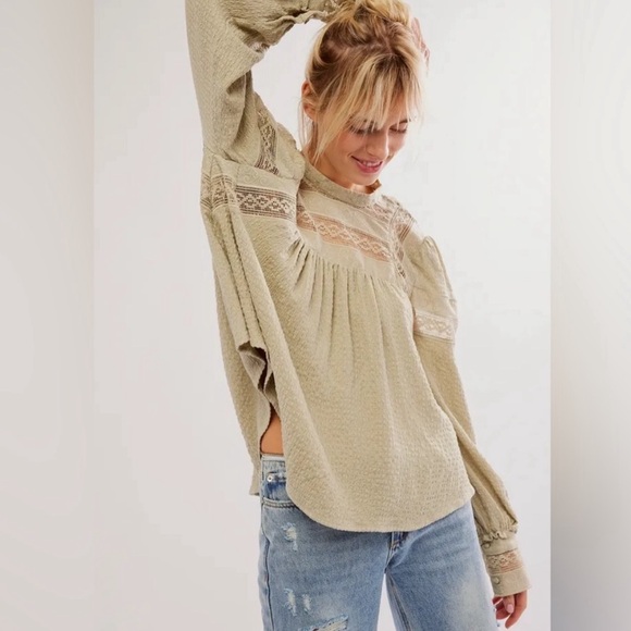 NWOT Free People It Takes Two Lace Babydoll Top - Picture 3 of 12